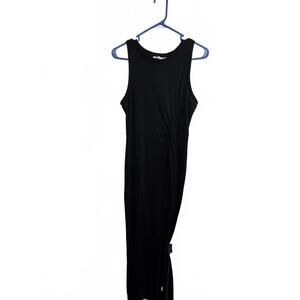 Pink Rose Black Casual Sleeveless Dress Medium